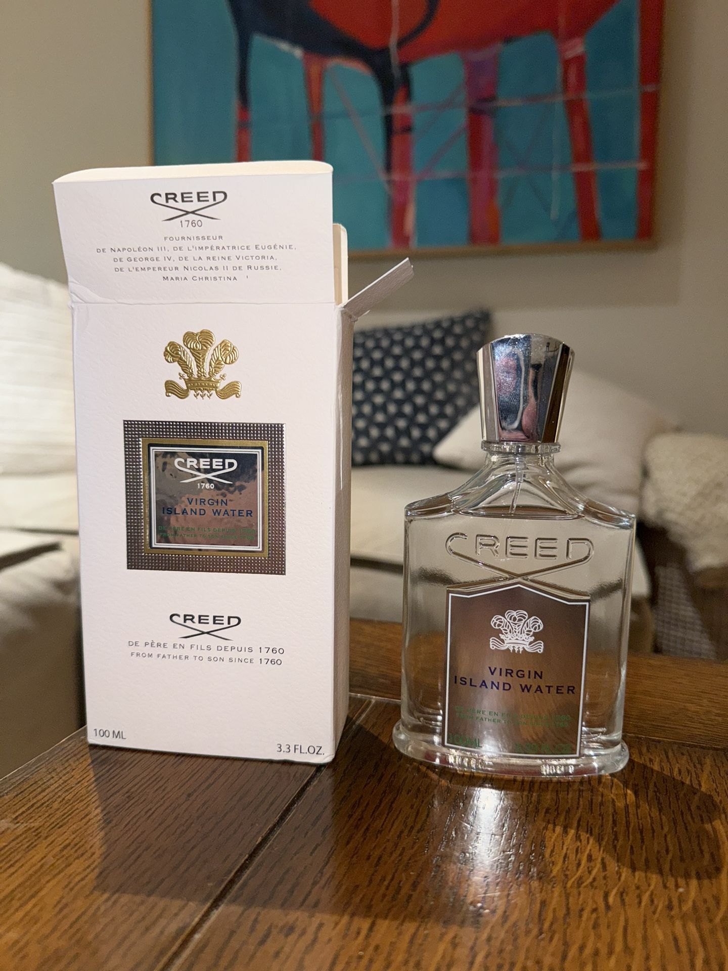 Creed Aventus 100ml + Virgin Island Water 100ml Authentic, Full, Boxes + Receipt