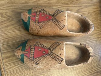 Wooden Shoes - Hand Carved & Painted - Reduced