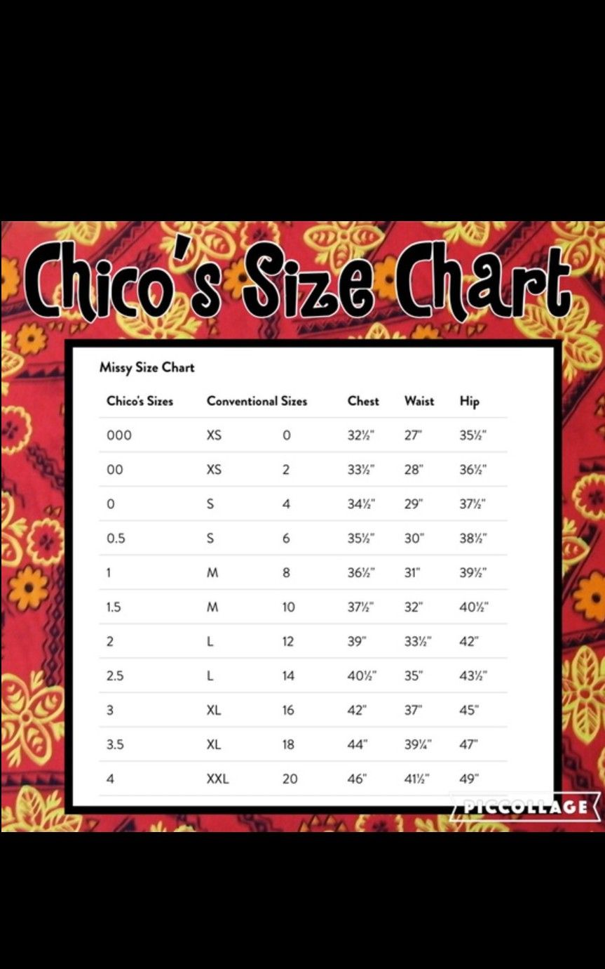 chico's size 2 conversion