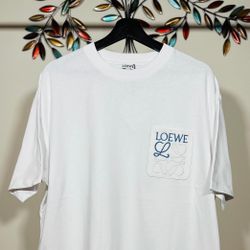 LOEWE RELAXED FIT T-SHIRT IN COTTON WHITE WITH POCKET, NEW SEASON SS24 !!!