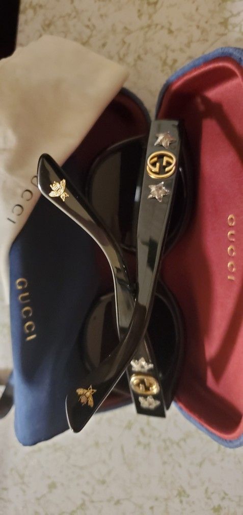 GUCCI SUNGLASSES [ WOMENS ] BLACK CRYSTAL STAR LIMITED EDITION