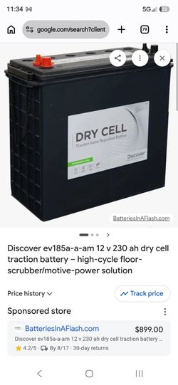 Discover EV185A-A 12V 230Ah Dry Cell Traction Battery