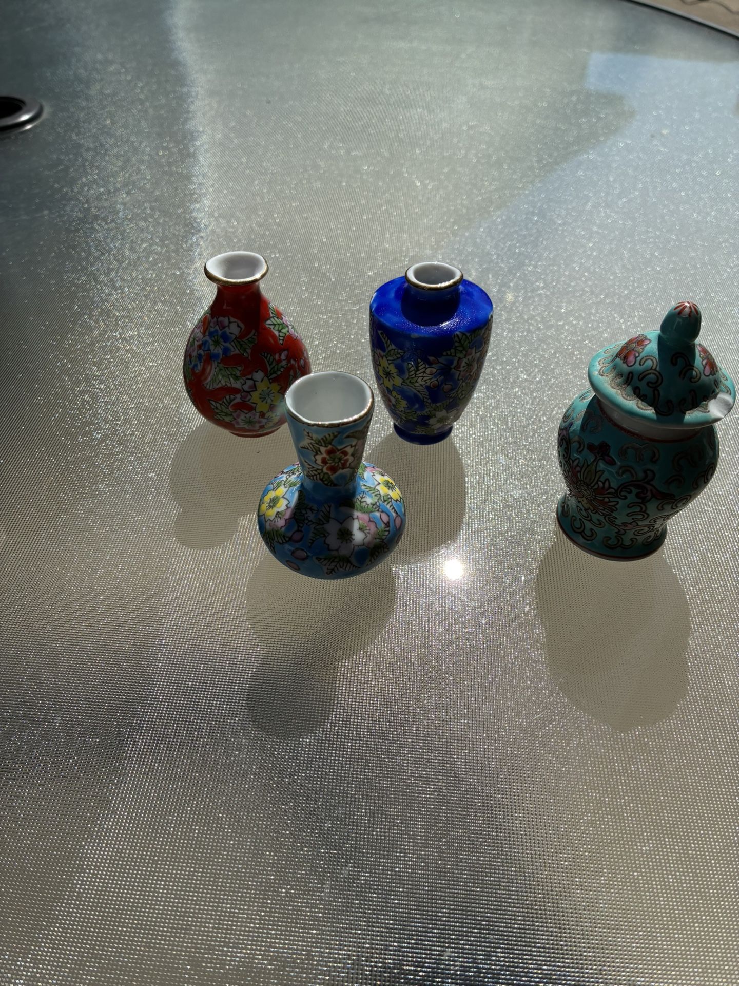 Miniature Floral Japan Vases - Set of 4 