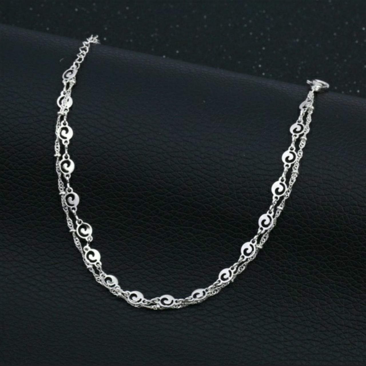 Silver 2 Layers Anklet Ankle Bracelet