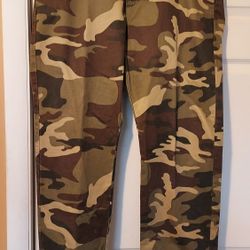 Dockers Khaki Camo Pants Mens Flat Front Chino Pants 38x30