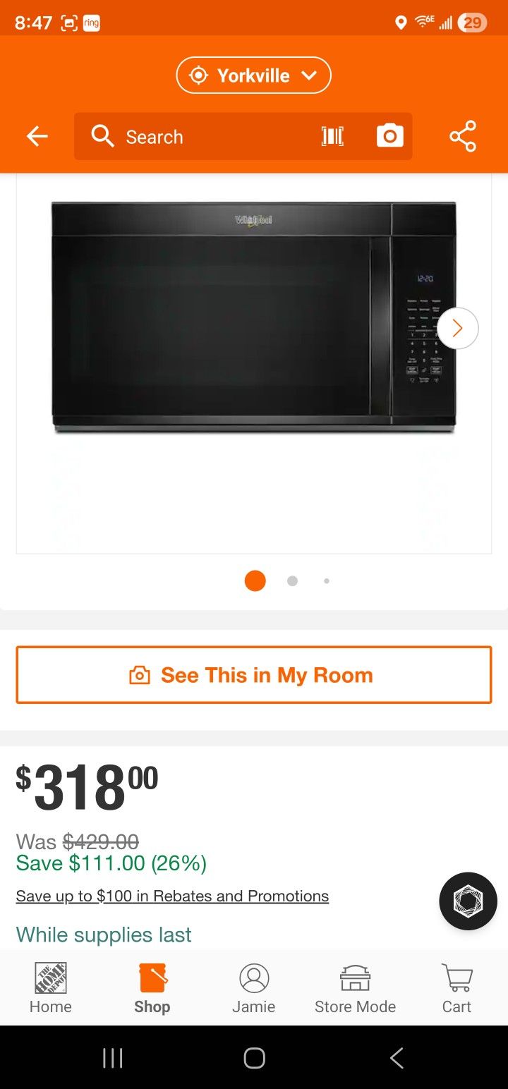 Whirlpool Over The Range Microwave (Brand New In Box)