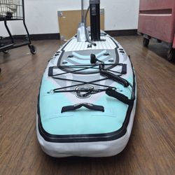 Blackfin Model XL Inflatable Paddle Board SUP Kit w/ Paddle Pump Leash – Gray/Teal