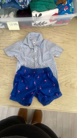 Carters button up and shorts set
