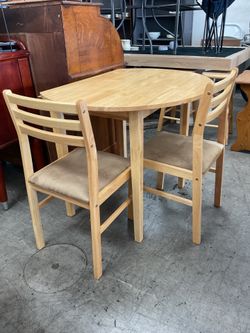3pc Small Dining Set Drop Leaf Table And Chairs