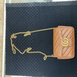Brown Gucci GG Marmont Super Mini Bag
