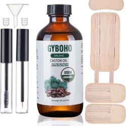 Castor Oil Organic Cold Pressed Unrefined Glass Bottle,Castor Oil Pack Wrap Orga