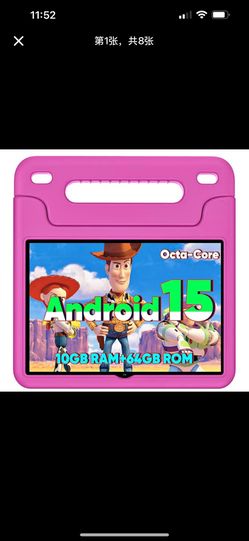 Android 15 Kids Tablet, 2025 Upgraded 10.1 Inch Tablets with Octa-core Processor, 6000mAh Battery, Kid Space, Parental Control,Pre-Loaded Kids Apps, 2