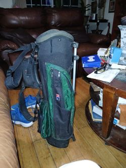 Black and Green U.S. Kids Golf Junior Stand Bag