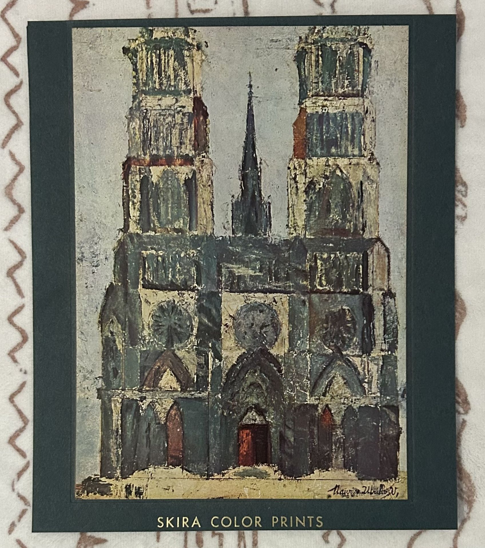 Vintage Maurice Utrillo ‘Rouen Cathedral’ Skira Color Print – Mid-century modern