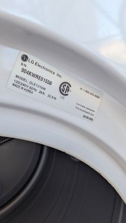 LG DLE1310W Dryer