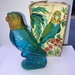 Vintage AVON Blue Island Parakeet Moon Wind Cologne 