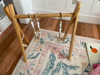 Wooden Baby Play Gym with Hanging Toys- Montessori Style
