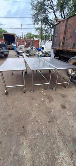 3 stainless steel restaurant grade prep tables