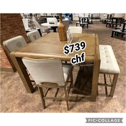 Thanksgiving 6 Piece Counter Height Dining Table Set  //  Black Friday Sale 