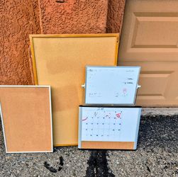 4 Assorted Sizes white Board / Cork Board See Video/ Photos $15 All