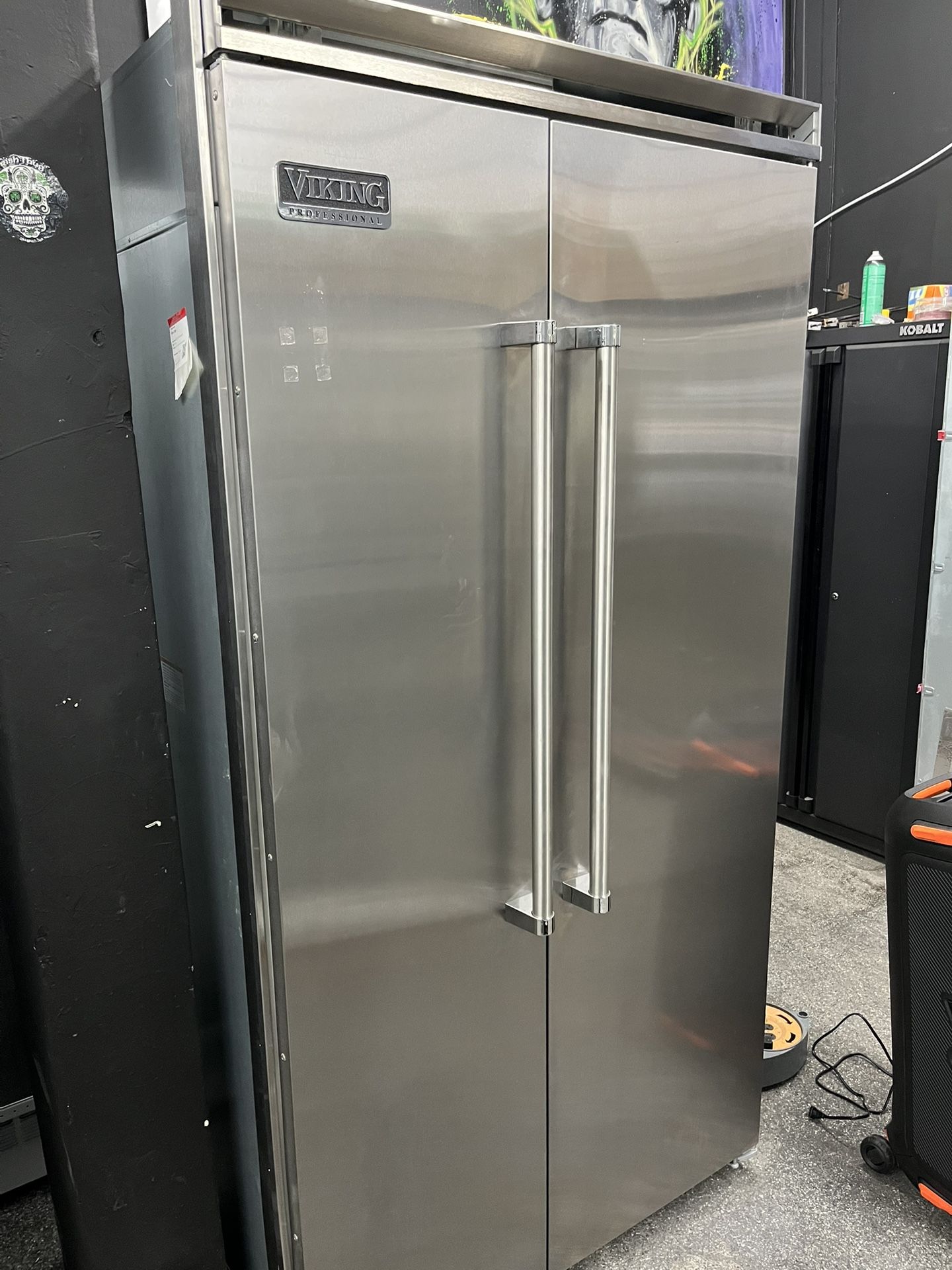 Viking Professional Built In 42” Stainless Steel Side By Side Fridge Open Box