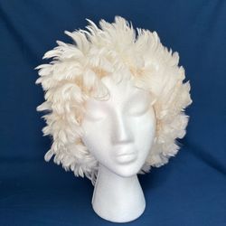 1960s Feather Hair Roller Cap / Curler Cover