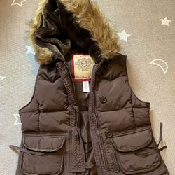 RL woman fur hoodie Down Vest