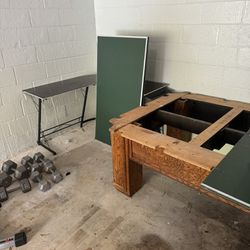 Deconstructed Pool Table With Ping Pong Top