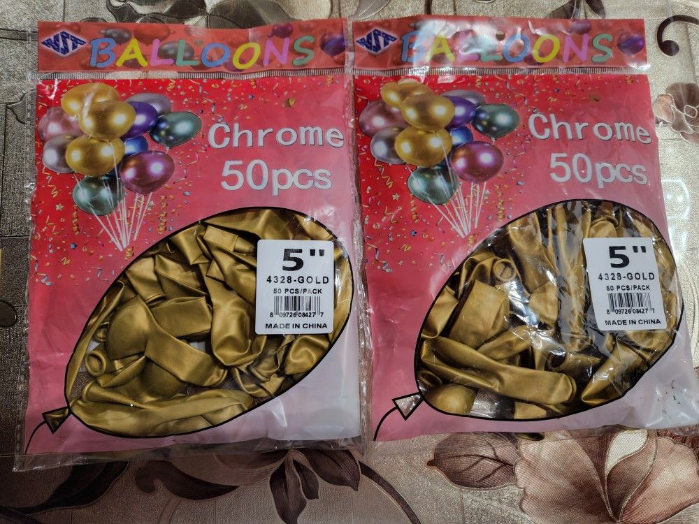 5" Gold Chrome Balloons New
