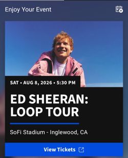Ed Sheeran Concert Tonight @ 5:30pm