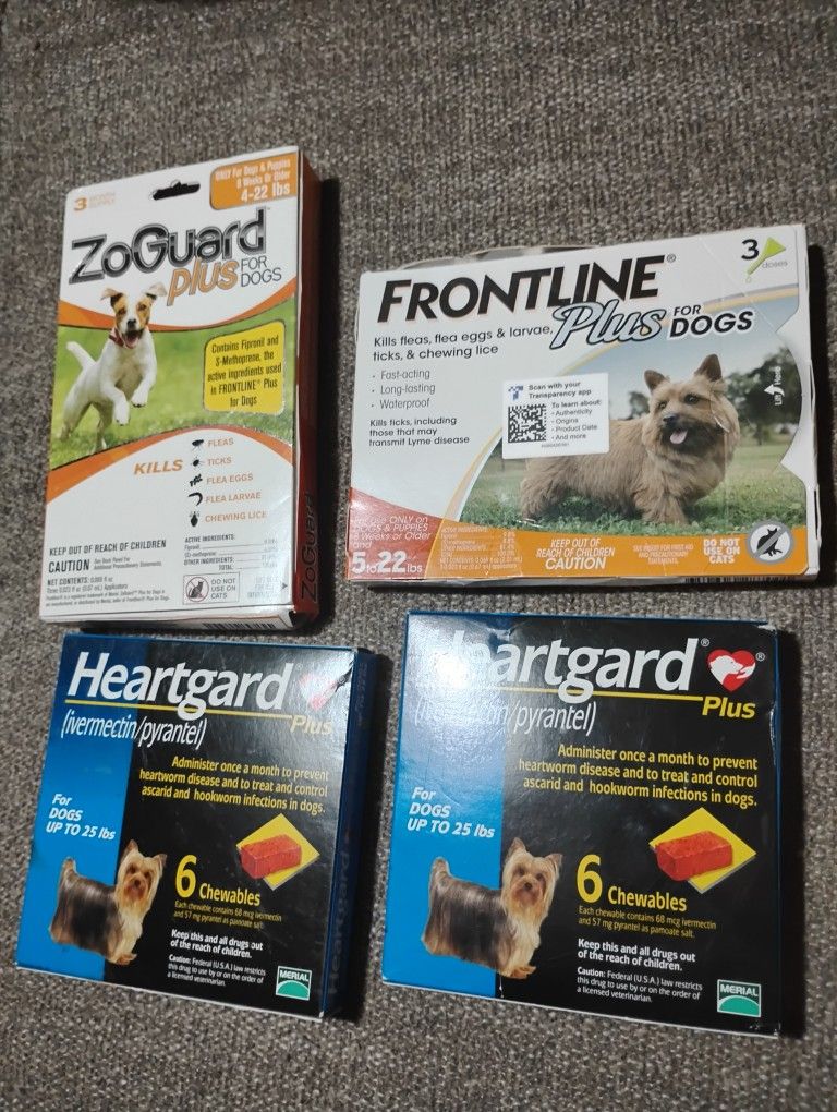 4x Small Dog Heartworm Meds