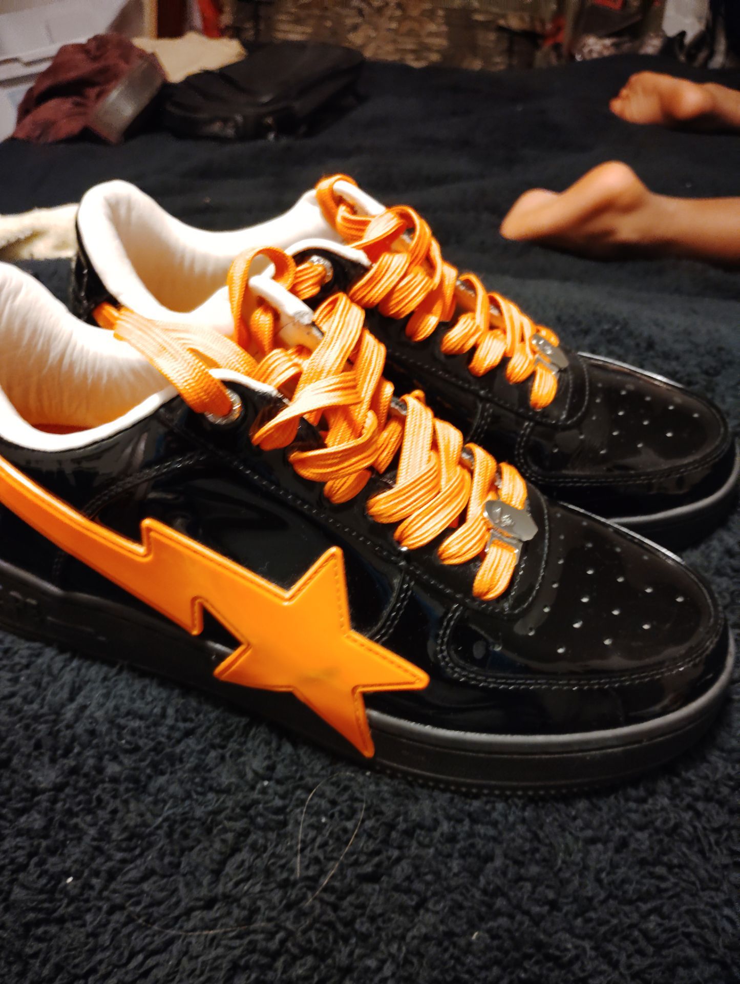 Bapesta "black orange"