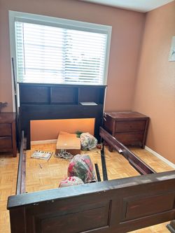 Queen size bed and box frame