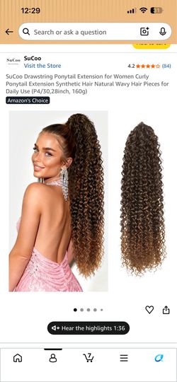 SuCoo 28in Drawstring Ponytail Extension