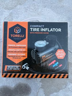 Torelli Tools Compact Tire Inflator with Pressure Gauge