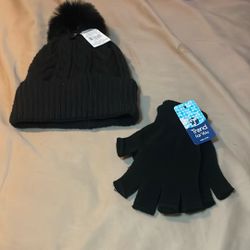 Warm Beanie and Fingerless Gloves 