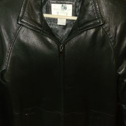 Women's Black Leather Jacket/ Coat