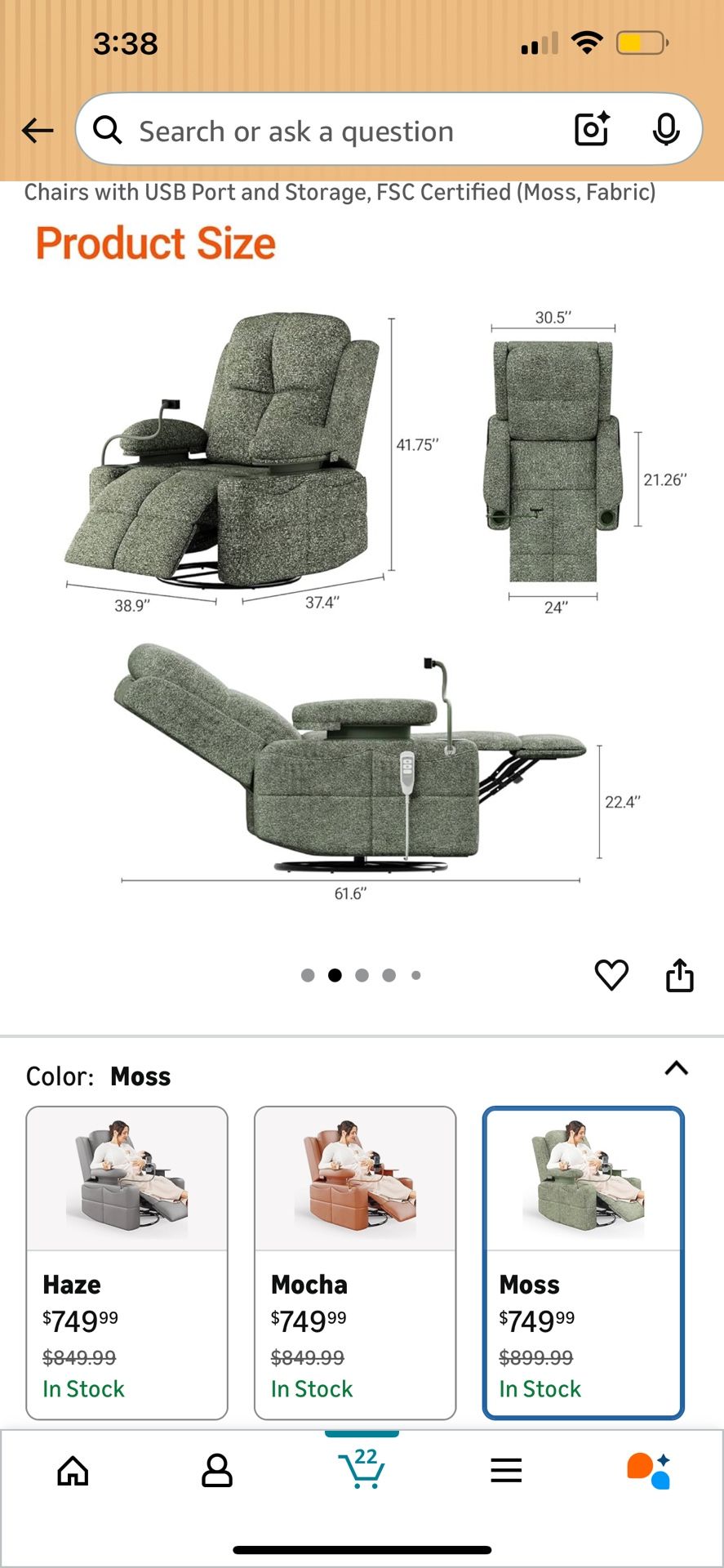 Beautiful super comfy glider recliner rocking nursery chair, more then 40% off!!!!!