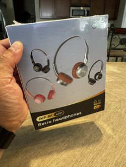 iKF-R1 Retro Headphones Bluetooth 5.4 Hi-Fi Sound Custom EQ via App 60H Playtime Comfortable Fit Multipoint Connection Lightweight Vintage Headphones 