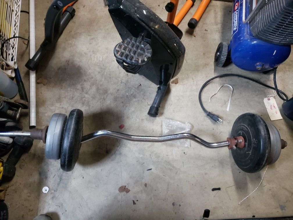 Curl Weight Lifting Bar About 50 Pounds Of Weight