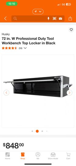 Husky 72 in. W Professional Duty Tool Workbench Top Locker in Black