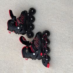 Ernan Black and Red Inline Skates 13C - 3Y Adjustable 