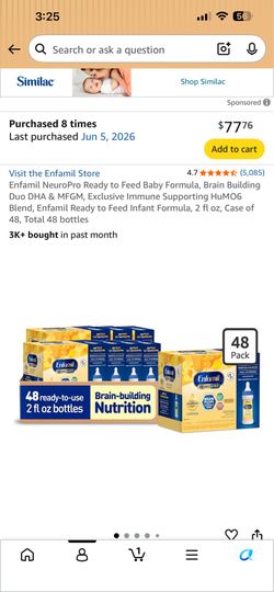 Sealed Enfamil NeuroPro Ready-to-Feed Formula – $60