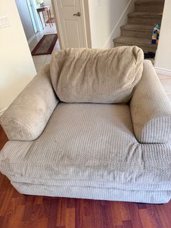 Free Oversized Beige Fabric sofa and armchair