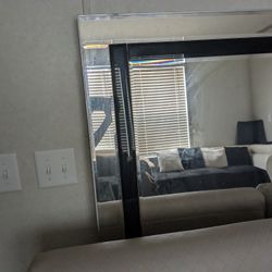 Glass Mirror That Goes With The Table And Chair Same Cole Black And Silver