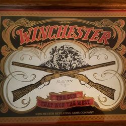 Vintage 1970's Winchester Advertising Mirror Sign
