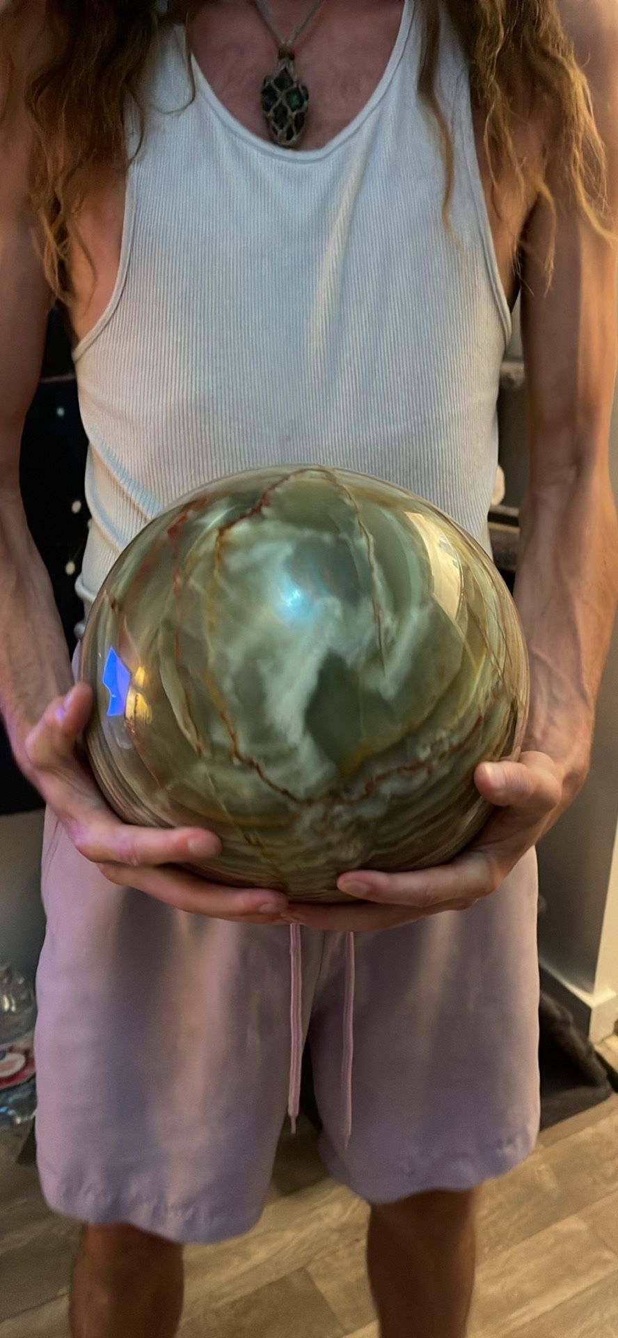 47.7 lbs Green Onyx Crystal Sphere