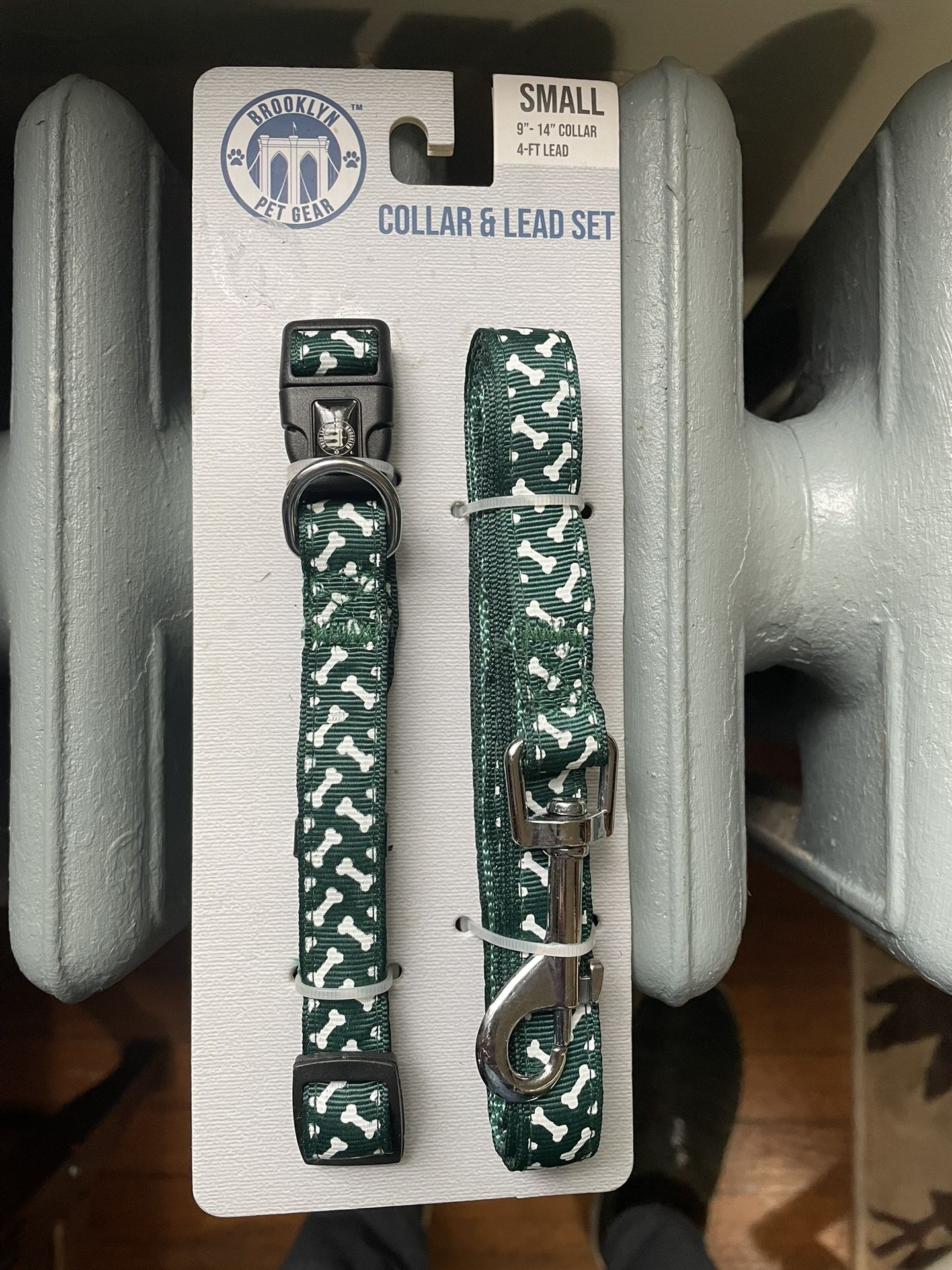 Brooklyn Pet Gear Adjustable Collar & 4 Ft Lead Set. Small NEW