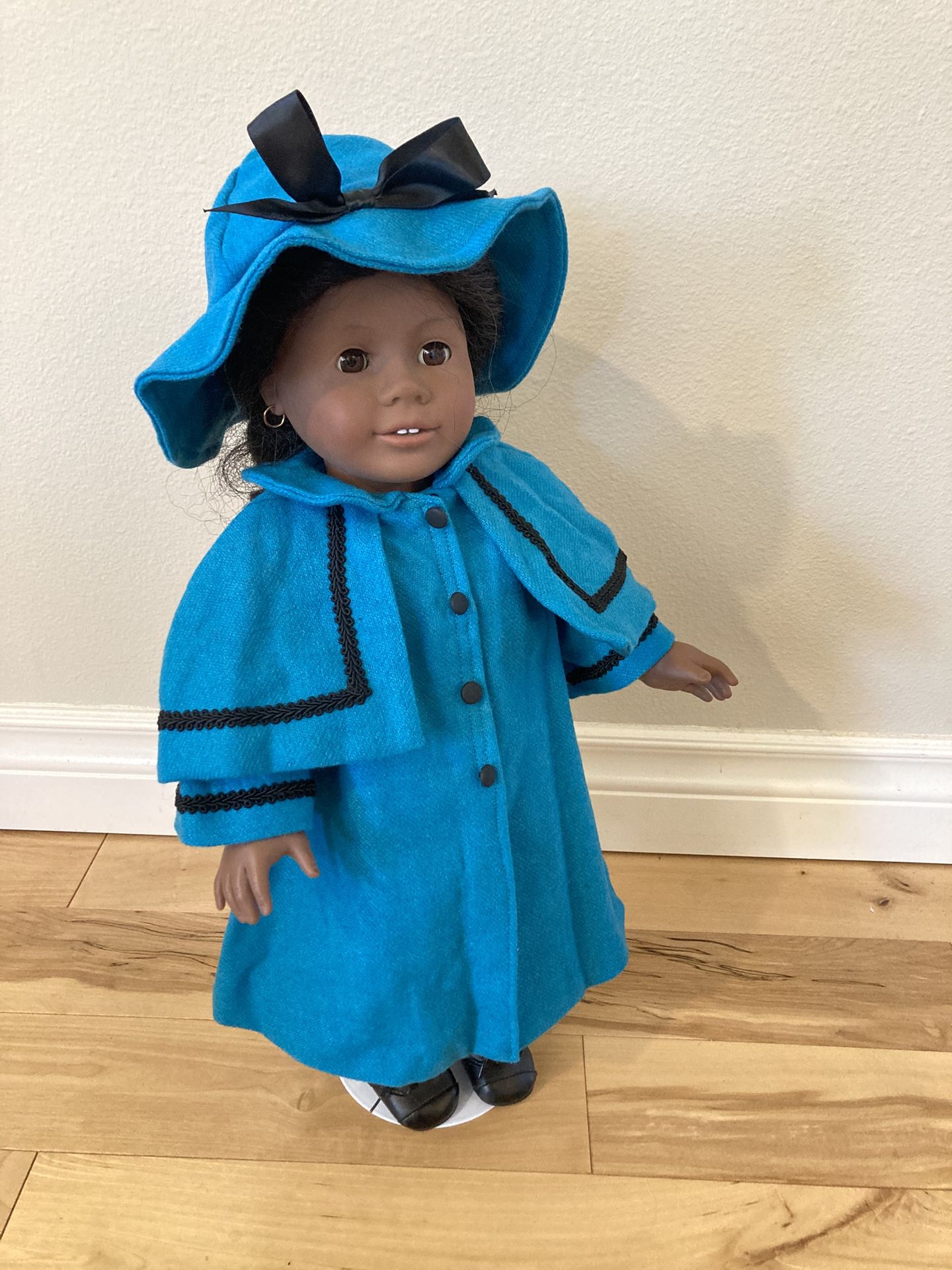 Doll clothes- fit 18" American Girl Dolls - Blue Wool Coat And Hat