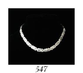 16.5" Heavy Solid Sterling Silver X Link Necklace w Button Clasp, signed